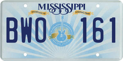 MS license plate BWO161