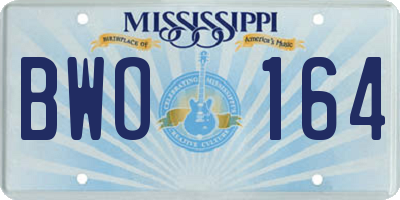 MS license plate BWO164