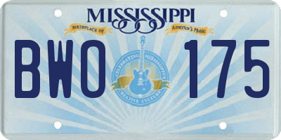 MS license plate BWO175