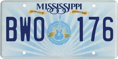 MS license plate BWO176