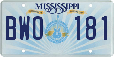 MS license plate BWO181