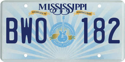 MS license plate BWO182