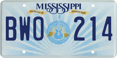 MS license plate BWO214