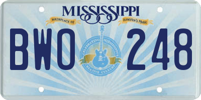 MS license plate BWO248
