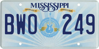 MS license plate BWO249