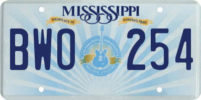 MS license plate BWO254