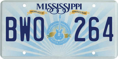 MS license plate BWO264
