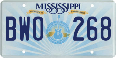 MS license plate BWO268