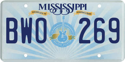 MS license plate BWO269