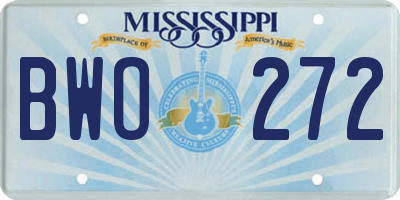 MS license plate BWO272