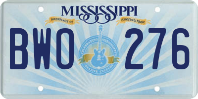 MS license plate BWO276