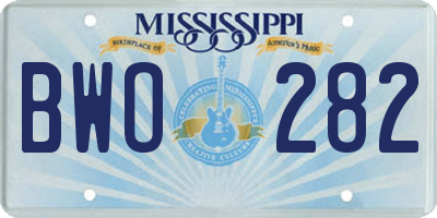 MS license plate BWO282