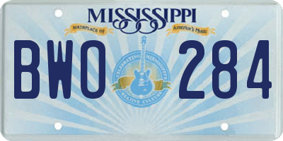 MS license plate BWO284