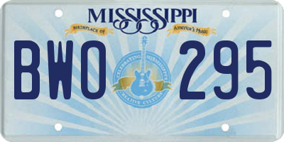 MS license plate BWO295