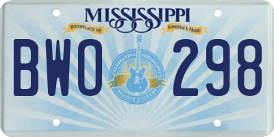 MS license plate BWO298