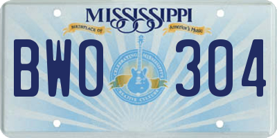 MS license plate BWO304