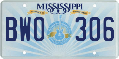 MS license plate BWO306