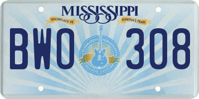 MS license plate BWO308