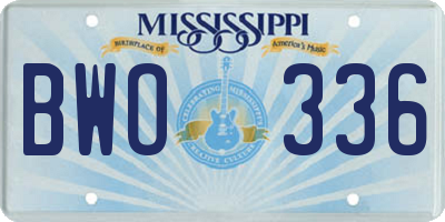 MS license plate BWO336