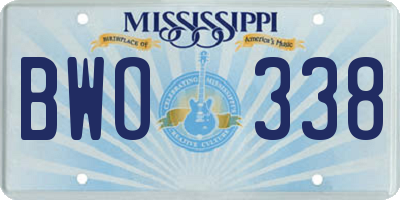 MS license plate BWO338