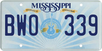 MS license plate BWO339