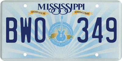 MS license plate BWO349