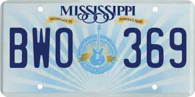 MS license plate BWO369