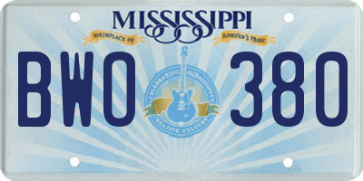 MS license plate BWO380