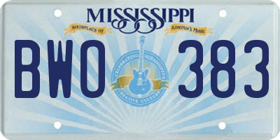 MS license plate BWO383