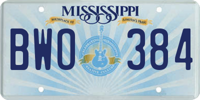 MS license plate BWO384