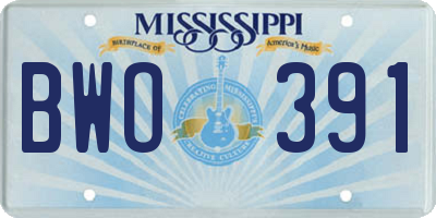 MS license plate BWO391