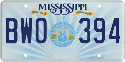 MS license plate BWO394