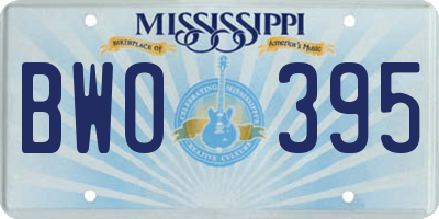 MS license plate BWO395