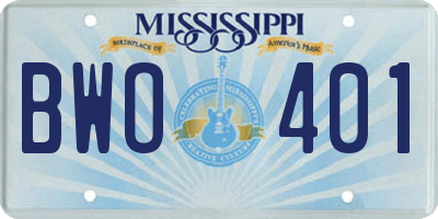 MS license plate BWO401