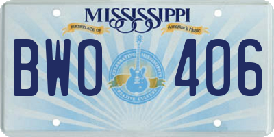 MS license plate BWO406