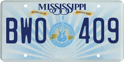 MS license plate BWO409