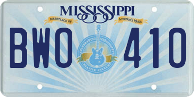 MS license plate BWO410