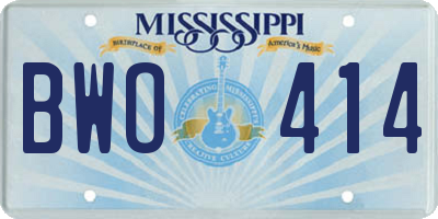MS license plate BWO414