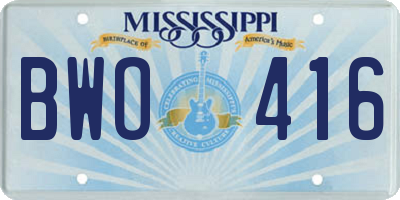 MS license plate BWO416
