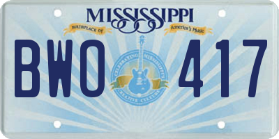 MS license plate BWO417
