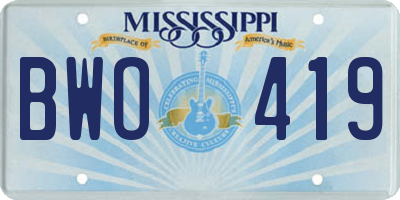 MS license plate BWO419
