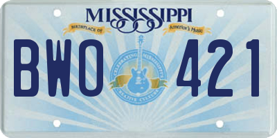 MS license plate BWO421
