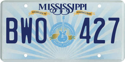 MS license plate BWO427
