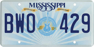 MS license plate BWO429