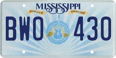MS license plate BWO430