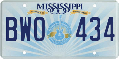 MS license plate BWO434