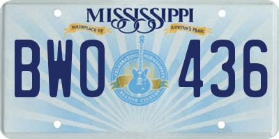 MS license plate BWO436