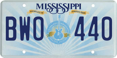 MS license plate BWO440