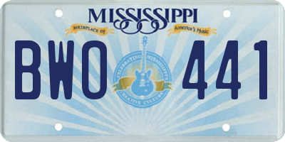 MS license plate BWO441