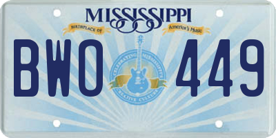 MS license plate BWO449